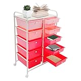 RANGEMENT EXCEPTIONNEL : Il chariot de rangement comprend 15 tiroirs pour ranger des documents, des collations et d'autres articles essentiels, ainsi qu'une étagère supérieure ouverte pour les stylos, les horloges, les petites plantes en pot et autres articles similaires