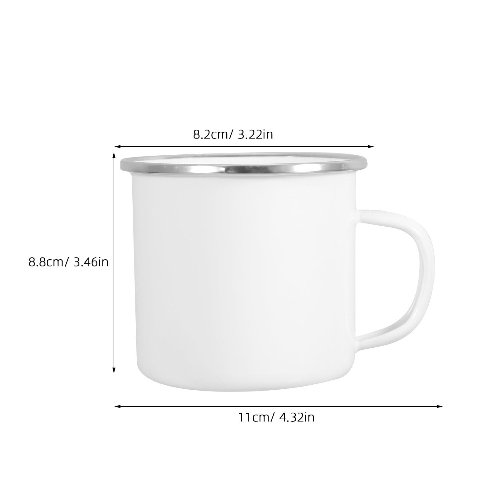 Alipis 12 Emaille Kaffeebecher mit Henkel, Großer Trinkbecher
