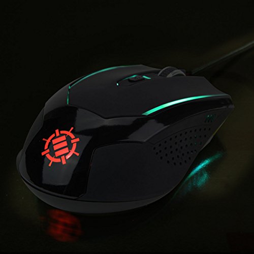 Enhance Computer Pc Gaming Mouse Adjustable 3500 Dpi Led Lighting , Accuracy Tracking Optical Sensor , Ergonomic 6 Button Design , Braided Cable , Color Changing , Slim Profile #TOP5