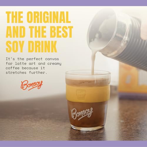 Bonsoy Soya Milk 1L (6 Pack) | Premium Dairy-Free & Lactose-Free Milk Alternative| No Added Cane Sugar, Low Fat & Low Cholesterol | Barista-Quality Soy Drink for Coffee, Cereal & Healthy Living