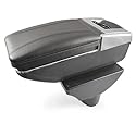 Rumplex Armlehne Auto Mittelarmlehne Mittelkonsole Organizer Konsole Armlehnenbox Kompatibel mit Hyundai I20 2009 - Schwarz Leder Staufach Ablagefach 3D Drehbar Schiebeverdeck