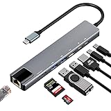 🔀【4K HDMI Ausgang】 - Die USB-Dockingstation wurde mit einem HDMI-Ausgang ausgestattet, der eine Auflösung von 1920 x 1200 bei einer Bildwiederholfrequenz von 60 Hz unterstützt und Ihnen Ultra-HD-3D-Effektvideos bietet. Es kann an Projektor, Monitor oder HDTV angeschlossen werden. HD-Großbildvideos und Heimkinos scheinen nicht so problematisch zu sein, oder?