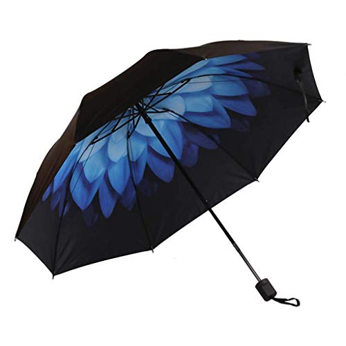 FCXBQ Windproof Umbrella Folding Sunshade Thicken Black Glue Sunshade Umbrella Sunny Parasol Handle Comfort (MOTIF: 15)