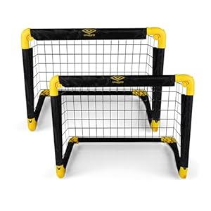 Umbro Mini-Fußballtore 2er Set Schwarz-Gelb