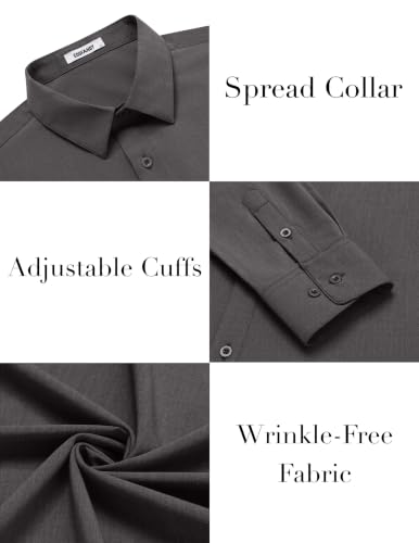Chemise habillée COOFANDY infroissable au tombé impeccable - 5