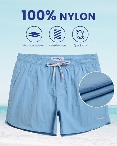 Image of maamgic Mens Swim Trunks 5 inch with Mesh Lining Quick Dry Bathing Suits for Men Swim Shorts Swimwear