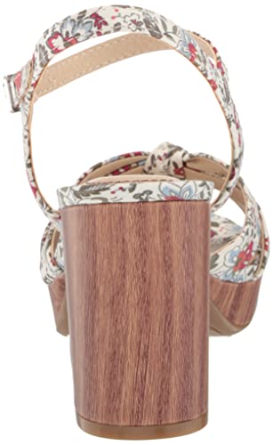 Lifestride Women's Lucky Heeled Sandal, Red Multi Floral Fabric, 9 #TOP2