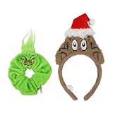 Bioworld The Grinch 2-Piece Plush Headband & Scrunchie Set