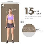 Yoga Mat Non Slip NBR Extra Thick Yoga Mat, 72"L x 32"/24"W x 0.6"/0.4"TH (185cm x 80cm/61cm x 15mm/10mm), Anti-Tear Exercise Mat with Carrying Strap and Bag, Workout Mats for Yoga, Pilates - Image 2