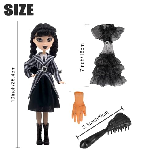 Muñeca Adams de Dumwick con caja regalo y vestido negro miniatura 5