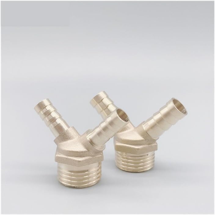 1pc Brass Two Barb Hose Fitting 1/2" Male Thread 8mm/10mm Hose Tube Water spray device Barbed Coupling Connector Adapter(8mm)