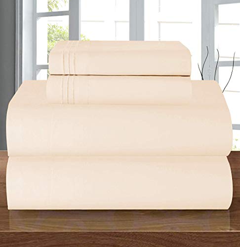 Elegant Comfort Luxury 1500 Premium Hotel Quality Microfiber 4-Piece Sheet Set - Wrinkle Resistant, All Around Elastic Fitted Sheet, Deep Pocket up to 16