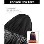 Aquior Shower Cap,Terry Lined Shower Cap for Women Reusable, Triple Layer Waterproof Bath Cap, Extra Large for Women Long Hair(Black) - Image 5
