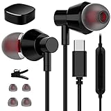 TITACUTE USB C Headphones for Samsung S21 S20 FE Digital Type C Earphones Noise Canceling Headphones with Mic Remote Control Wired in Ear Earbuds for Galaxy Z Flip 3 Fold Note 20 OnePlus 9 8T Pixel 6
