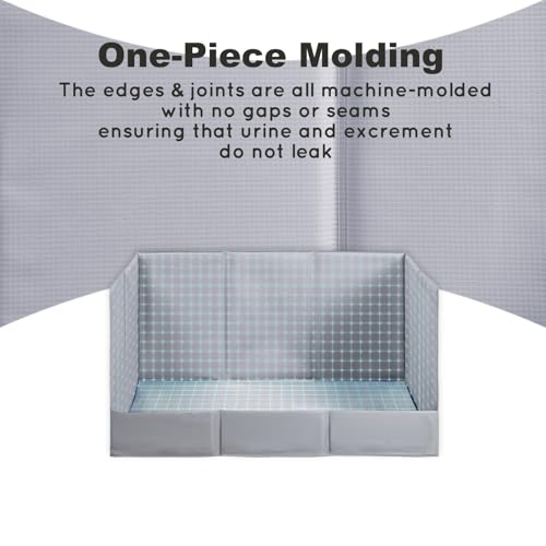 Image of HQ4US 4LEGS Dog Litter Box, Puppy Pee Pad Holder Foldable, Small Indoor Dog Potty Tray for Puppy, High Walls, Seamless, No Assembly, Waterproof, Easy to Clean, No Spill,Portable for Travel
