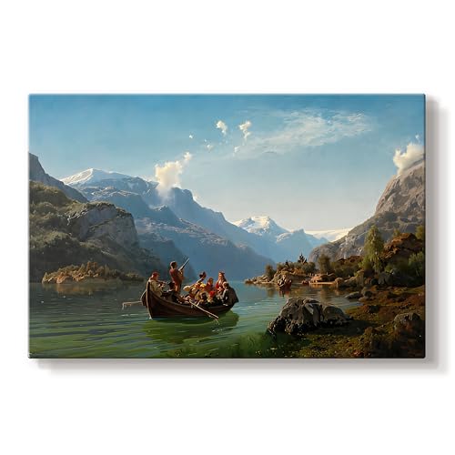 Adolph Tidemand & Hans Gude | Bridal Party Boats | Canvas Wall Art | LT626
