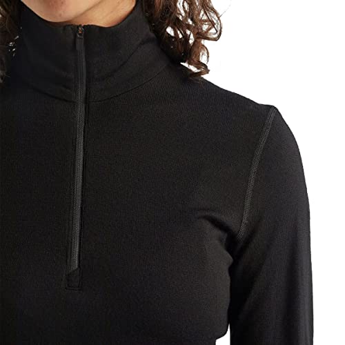 Icebreaker Merino Women's 260 Tech Long Sleeve Half Zip Jacket, Black, Small #TOP5