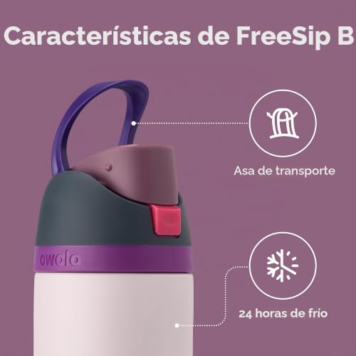 Miniatura 3 de Owala Freesip Botella Agua Acero Inoxidable Con Pajita, 710 Ml - Botella Térmica A Prueba De Fugas Para El Deporte Y Los Viajes, Sin Bpa, Dreamy Field