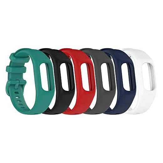 Chofit Paquete de 6 correas compatibles con Garmin Vivosmart 5, correa de repuesto de silicona suave para Vivosmart 5 Fitness Tracker (pequeño, 6B)