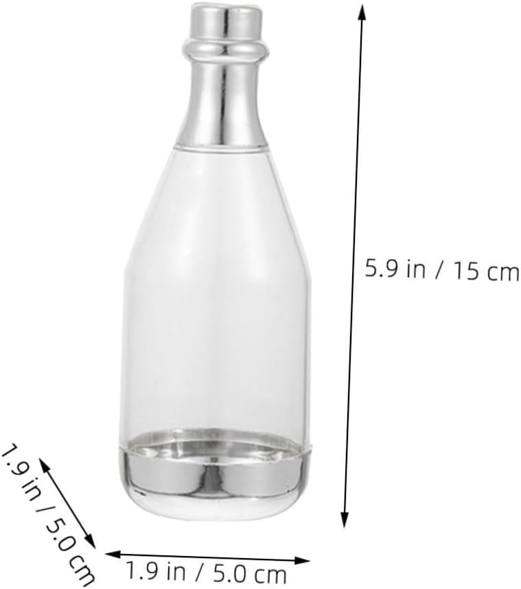 20pcs Silver Bottle Shaped Candy Boxes Wedding Party Favors Mini Wine Bottle Candy Containers for Banquets and Birthday Treat Packaging