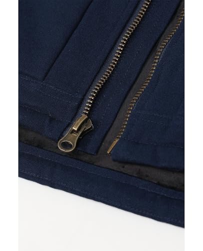 Image of ZENTHACE Mens Quilted Lined Duck Canvas Work Vest,Brass Zip Up