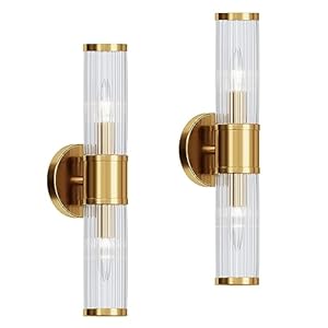Wall Sconces Set of Two Gold Morden Wall Lamp for Bathroom Living Room Vanity Lights Fixture Without Bulbs