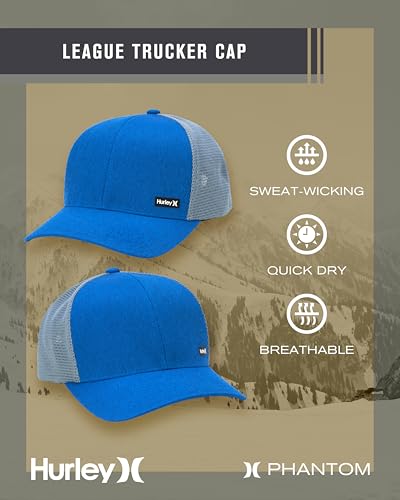 Image of Hurley Men's Caps - H2O-Dri League Baseball Caps for Men with Snapback Closure - Classic Mens Trucker Hats (S-XL)