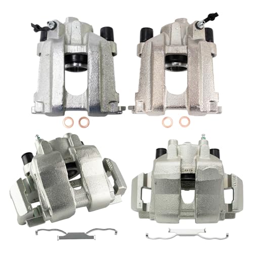 Image of TRQ Front and Rear Brake Caliper Set Zinc Coated Brackets Compatible with 2005-2008 Ford Escape 2005-2008 Mazda Tribute 2007-2008 Mercury Mariner
