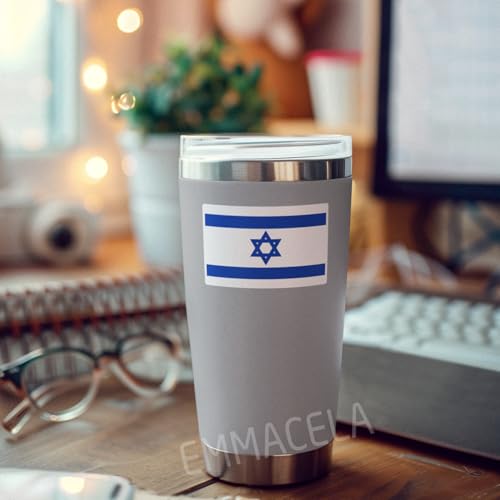 Image of (3PCS) Israel Flag stickers, Countries Flag Stickers - Waterproof Vinyl Decals For Laptops, Tumblers, Water Bottles, Books, Scrapbooks, Size 3 x 2 Inch
