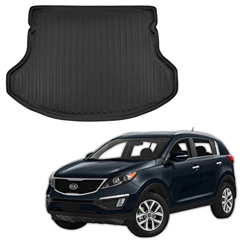 SCOUTT Tapis De Coffre sur Mesure pour Kia Sportage 3 2010-2015, Noir, Antidérapant, Bord Haut, Toutes Saisons