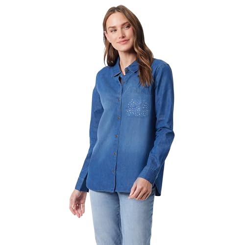 Chemise Larissa Gloria Vanderbilt petite taille à manches longues et poche poitrine pour femme