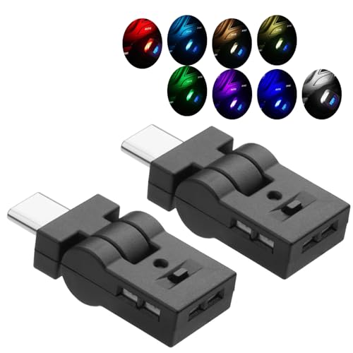 Juckier USBCg ԓp LED Ǝ˕ؑ/180°U/_/RGB8F [@\ ArGgCg ^y ȒPt USBd ԃANZT[ Type-C 2