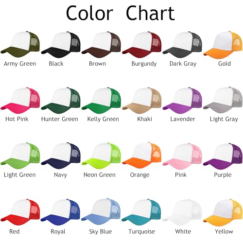 Image of Falari 5-Panel Mesh Baseball Cap, Trucker Hat, Structured Plain Design, Cotton, Adjustable Size