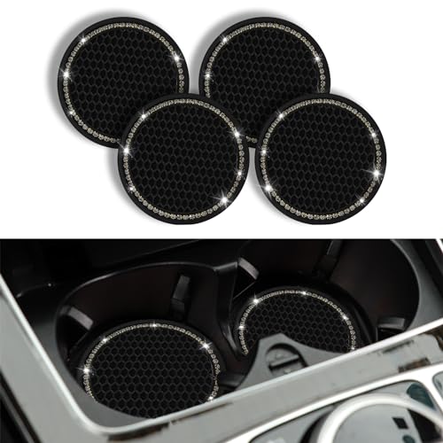 Juego 4 pcs portavasos para carro silicona negro y gris miniatura 1