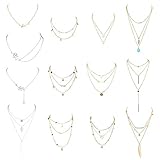 【Set di collana a strati Boho】 Un ordine tra cui 13 pezzi Collana girocollo sexy, 10 pezzi collane a strati tono oro e 3 pezzi collane a strati tono argento. Set collana girocollo economico, tante opzioni diverse. Portati una vita meravigliosa, non essere più lo stesso ogni giorno.