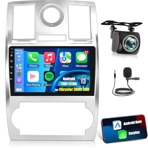 NHOPEEW Autoradio Android pour Chrysler 300C 300 2005 2006 2007 2008 2009 avec Wireless Carplay et Android Auto - WiFi GPS Mirror Link Split Screen Steer Wheel Control...