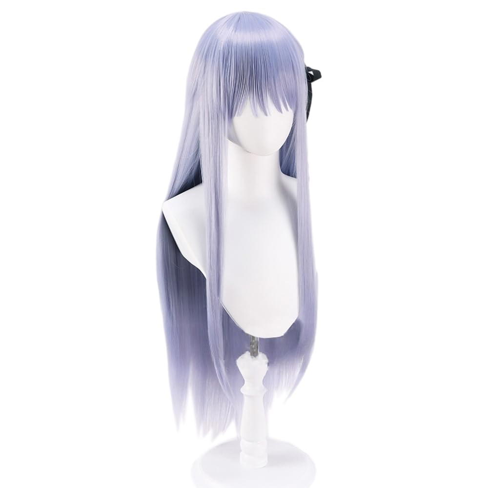 Long water coloer Cosply Wig Light Gray Purple 80cm 31inch
