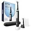 Oral-B Rechargeable Electric Toothbrush, iO3 Limited Deep Clean, 3 Cleaning Modes, Visual Pressure Sensor to Protect Gums, 2 Brush Heads, Travel Case, Black
