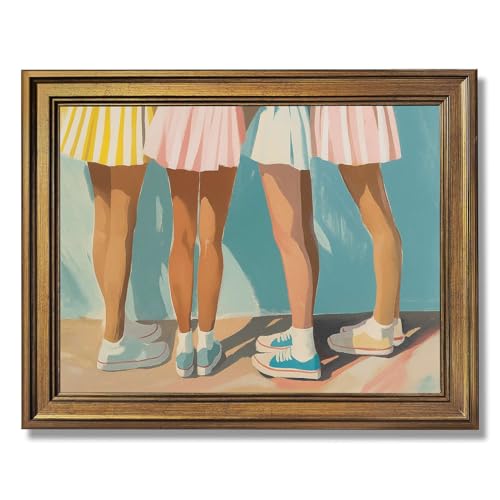 Framed Tennis Skirts Poster Canvas Wall Art for Living Room