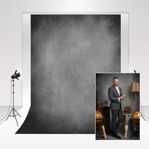 Kate Photography Backdrops 2x3m/6.5x10pi Gris Texture Décoration Toile de Fond Gris Dégradé Abstrait Photo Fond Adulte Maternité Enfants Portrait Toile de Fond Photo Studio