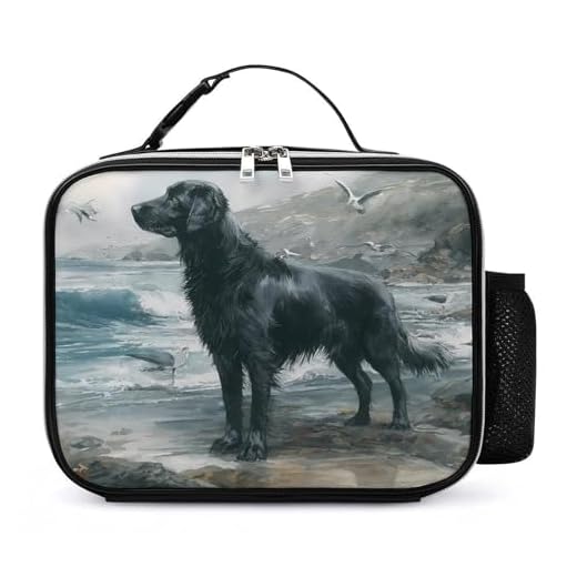Flat-Coated Retriever Dog Lunch Bag Insulated Cooler Food Containers Bags for Work Picnic