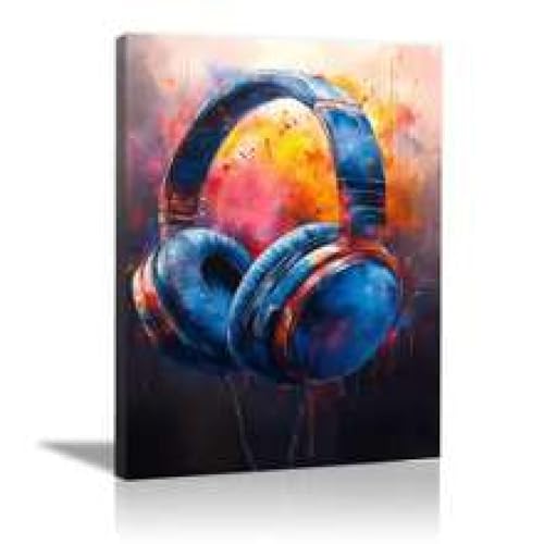 Casque coloré peinture graffiti de rue sur toile avec cadre 80x120