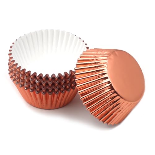 Image of Standard Champagne Gold Foil Cupcake Liners Muffin Baking Cups for Party and More, 100-Count