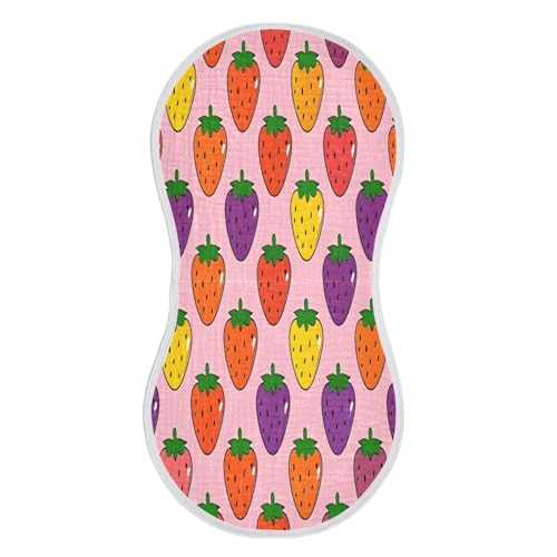 Strawberry Plant Burp Cloths Cotton Baby Washcloths,Large 22x11in Burping Cloth Absorbent and Soft for Newborn Baby Boys and Girls,4 Pack