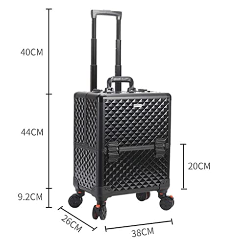 Image of Large Capacity Travel Luggage Cosmetic Storage Tool Box Beauty Trolley Case Rolling Bag