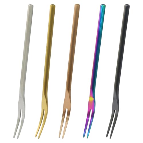 PHITUODA 5 PCS Stainless Steel Pickle Fork, 5.12 Inches Long