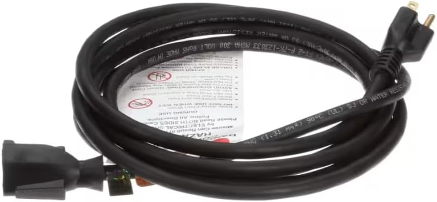 Fits Vulcan Hart 06576 FT Power Cord with Male & Female Plug, 16 AWG for TK65, GR45, 1HF50D