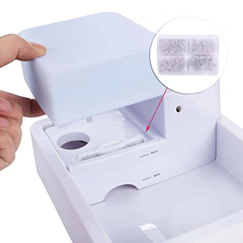 HTDirect 4pcs Activated Carbon Filter 1pcs Foam Filter Replace for Pet Dog Water Fountain - Image 4