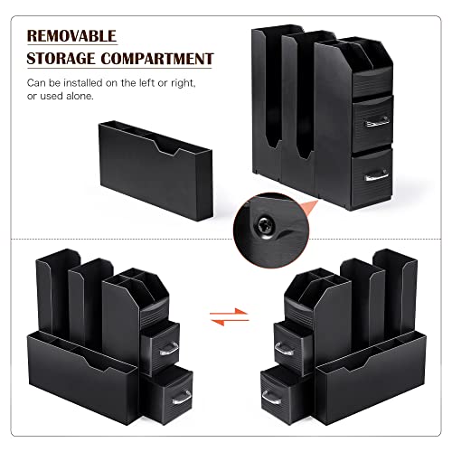 Szqinji Coffee Condiment Organizer10-Compartment Breakroom Coffee Station Organizer Countertop Cup Storage With 2 Drawers Black #TOP5