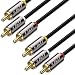 3RCA to 3RCA Cable, J&D Gold-Plated [Copper Shell] [Heavy Duty] 3 RCA Male to 3 RCA Male Stereo Audio Cable, RCA Cables - 6 Feet